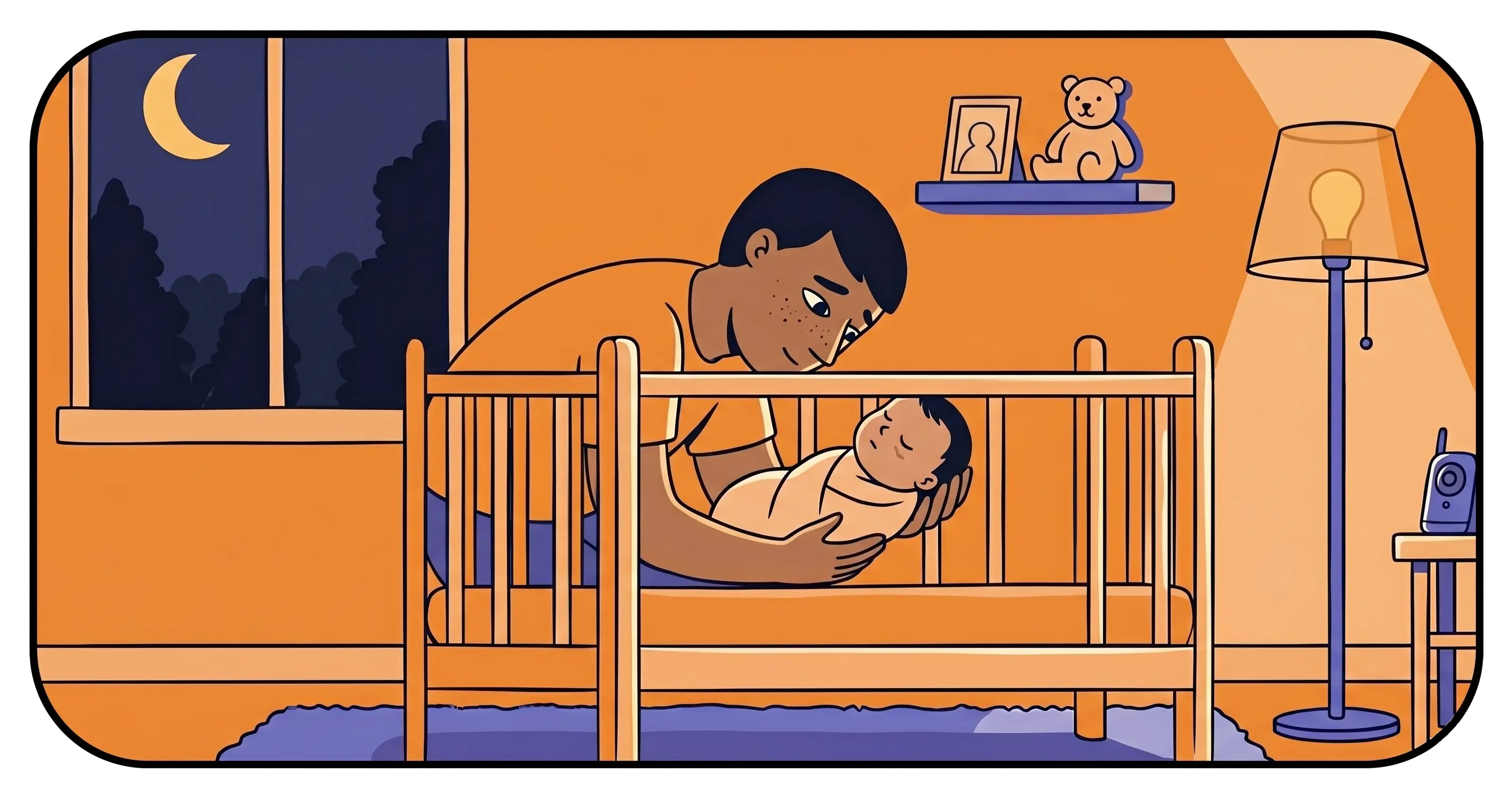 A baby peacefully sleeping in a crib