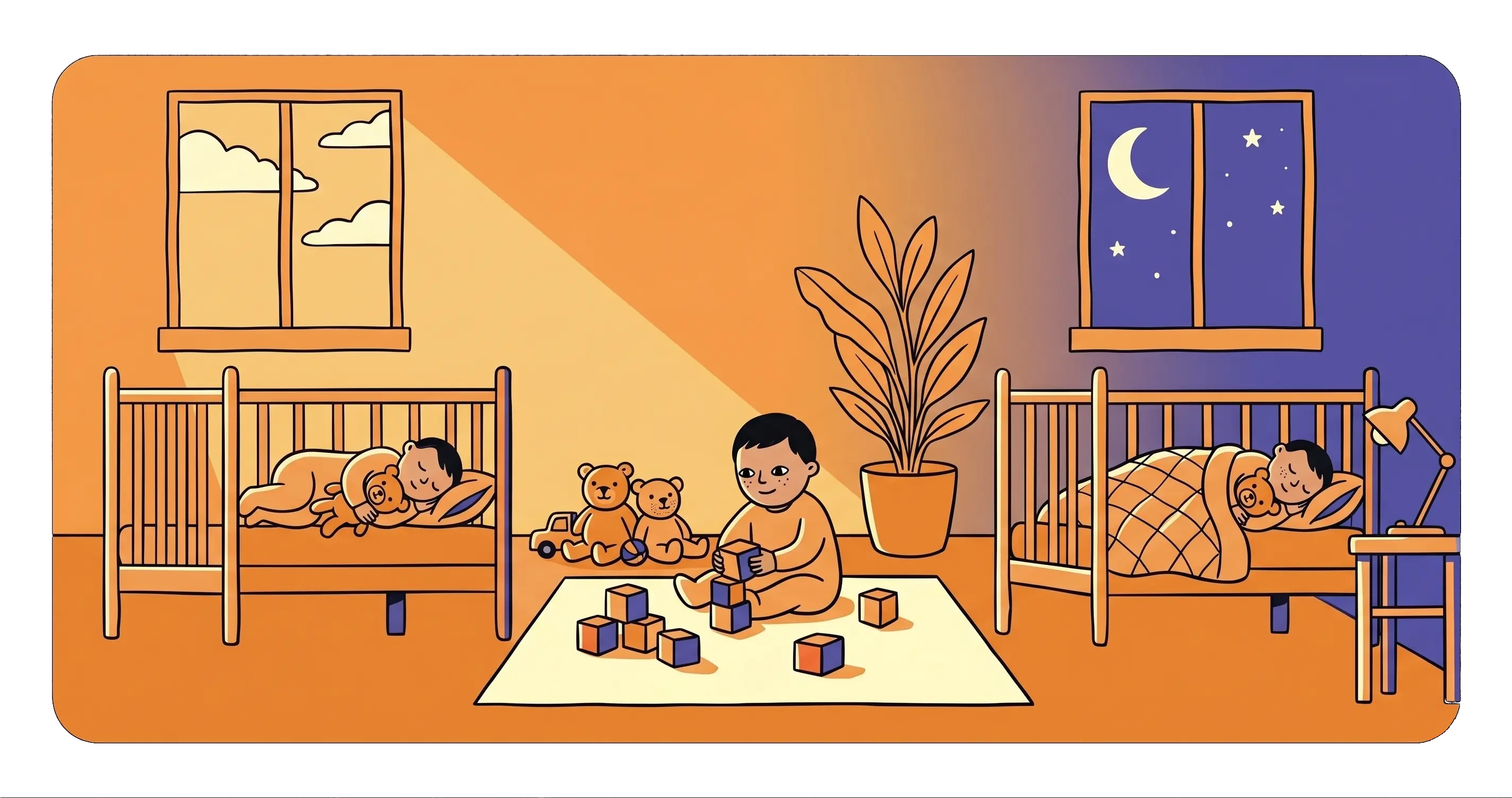 A parent recording a child's sleep schedule in a diary