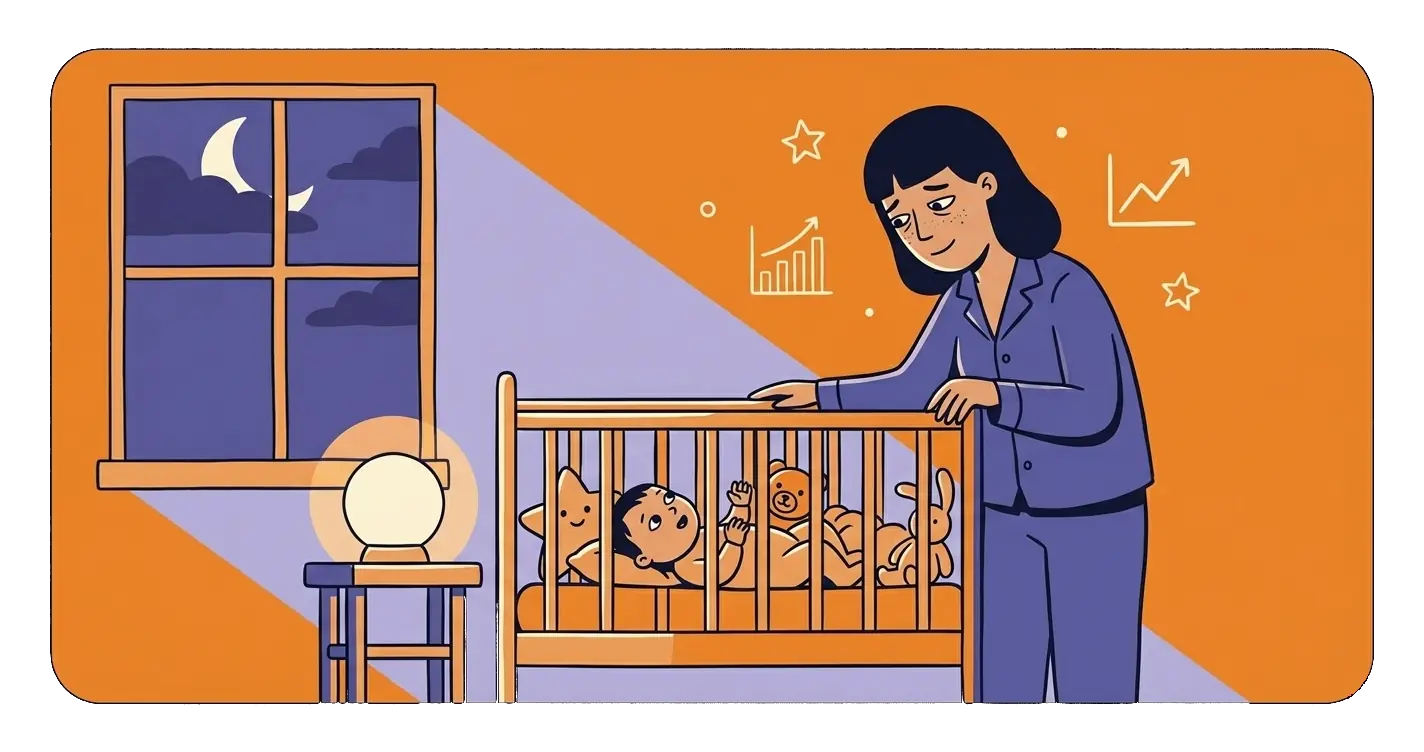 Sleeping infant peacefully in a crib