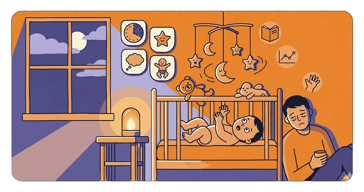 A peaceful sleeping baby in a crib