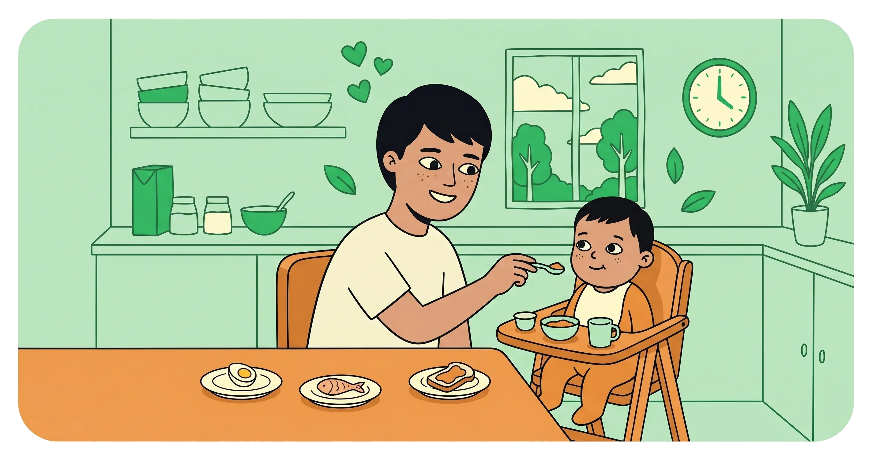 Baby being fed with a spoon